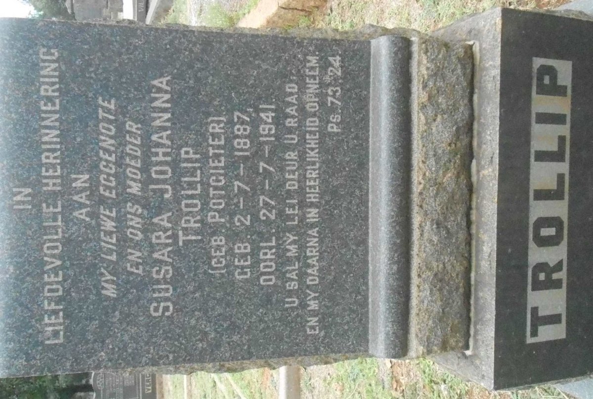 TROLLIP Susara Johanna nee POTGIETER 1887-1941