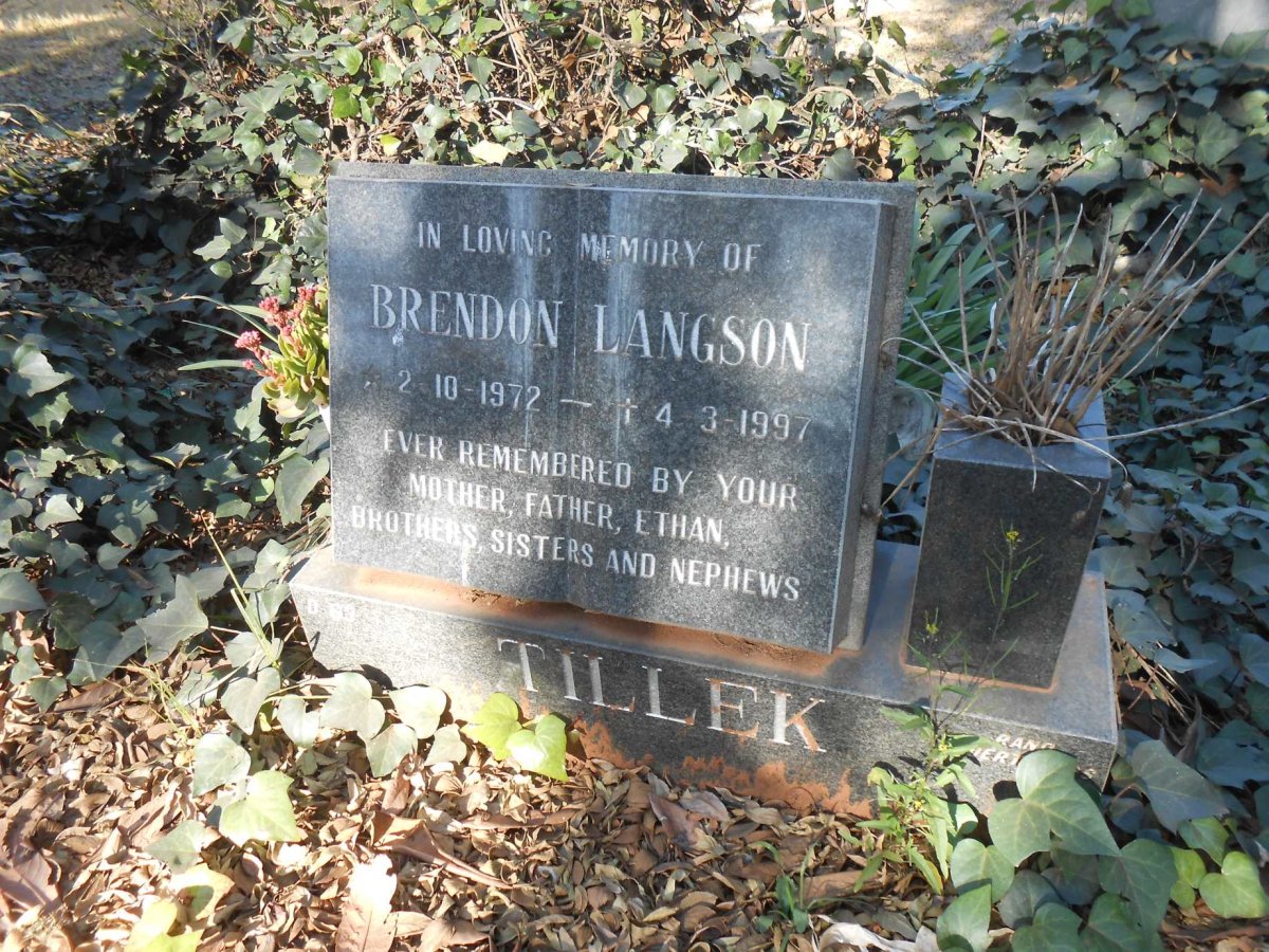 TILLEK Brendon Langson 1972-1997