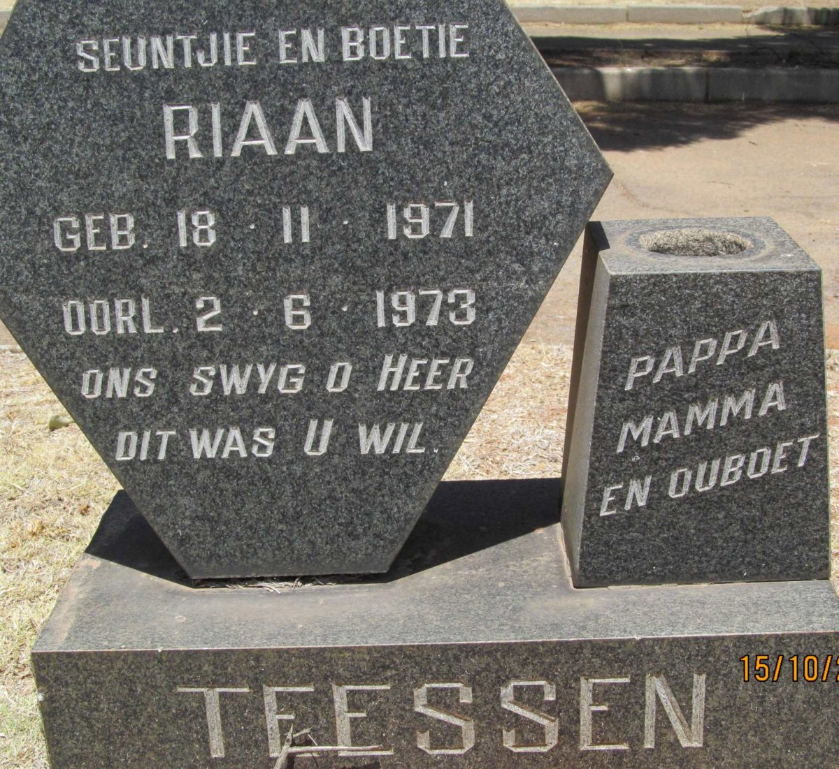TEESSEN Riaan 1971-1973