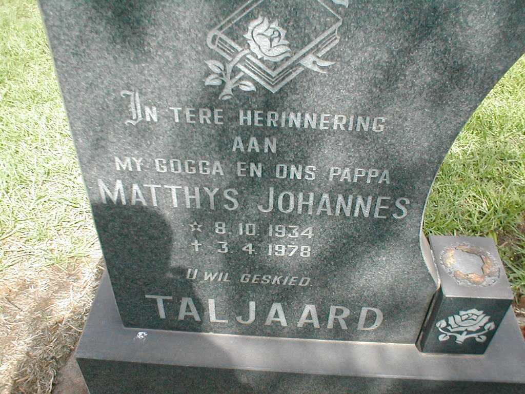 TALJAARD Matthys Johannes 1934-1978