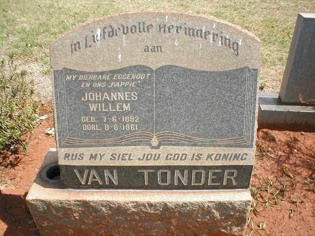 TONDER Johannes Willem, van 1892-1961