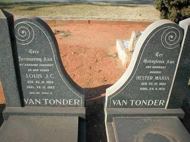 TONDER Louis J.C., van 1893-1962 &amp; Hester Maria 1893-1975