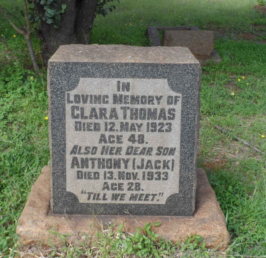 THOMAS Clara -1923 :: THOMAS Anthony -1933