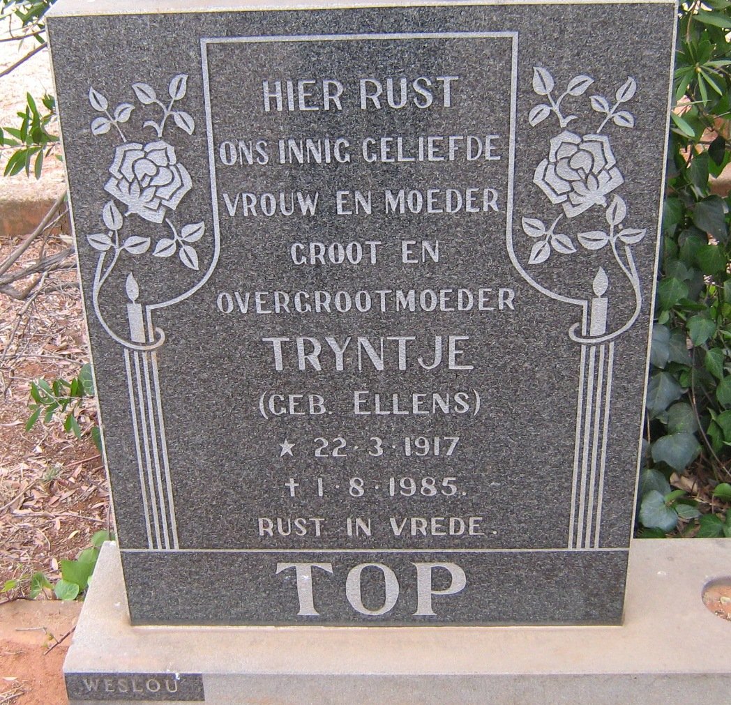 TOP Tryntje nee ELLENS 1917-1985