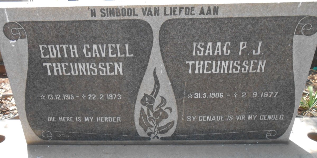 THEUNISSEN Isaac P.J. 1906-1977 &amp; Edith Cavell 1915-1973