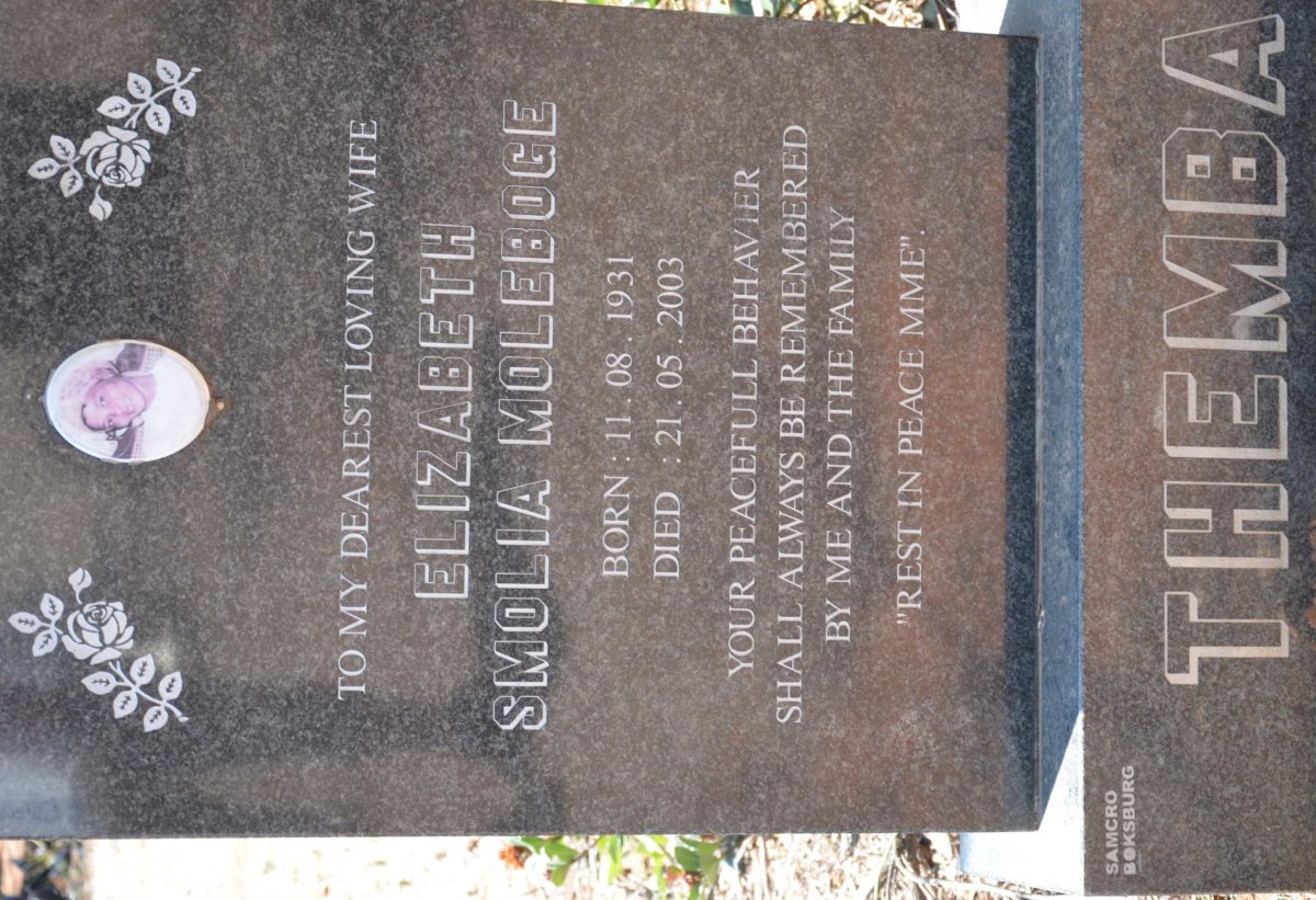 THEMBA Elizabeth Smolia Moleboge 1931-2003