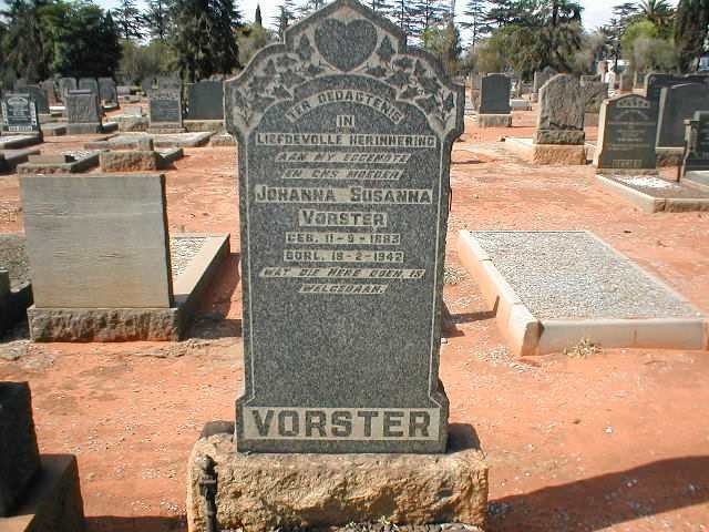 VORSTER Johanna Susanna 1883-1942