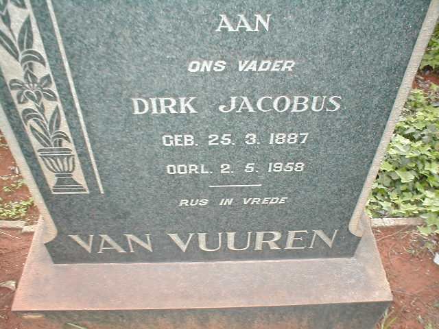 VUUREN Dirk Jacobus, van 1887-1958