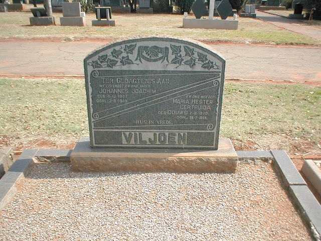 VILJOEN Johannes Joachim 1867-1949 &amp; Maria Hester Gertruida GOUWS 1870-1954