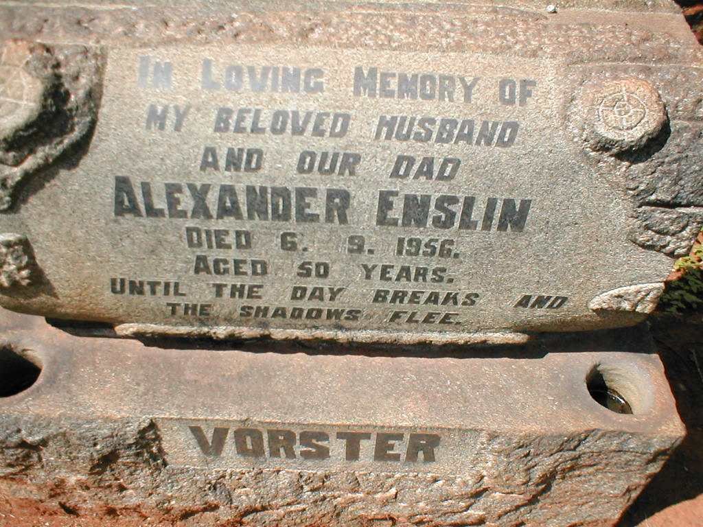 VORSTER Alexander Enslin -1956