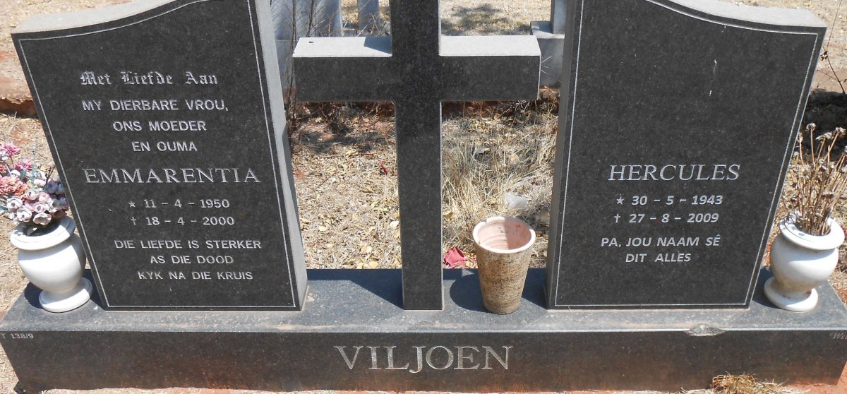 VILJOEN Hercules 1943-2009 &amp; Emmarentia 1950-2000