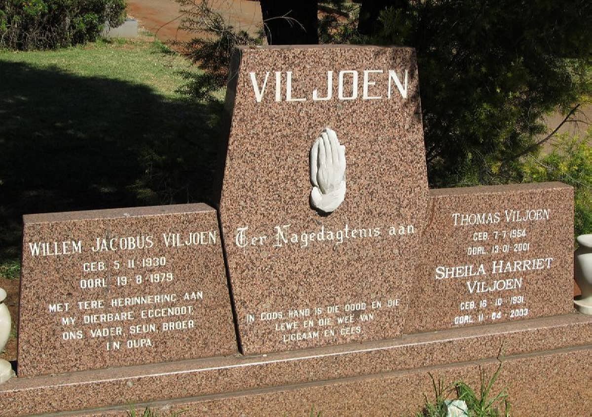 VILJOEN Willem Jacobus 1930-1979 &amp; Sheila Harriet 1931-2003 :: VILJOEN Thomas 1954-2001