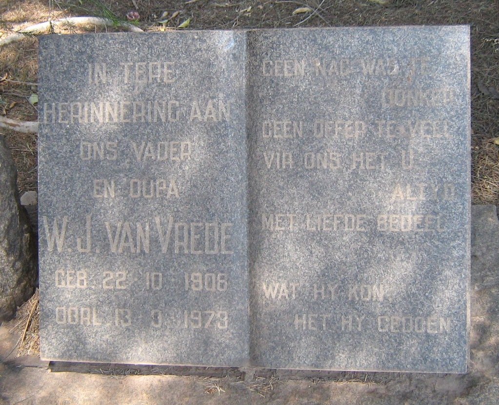 VREDE W. J., van 1908-1973