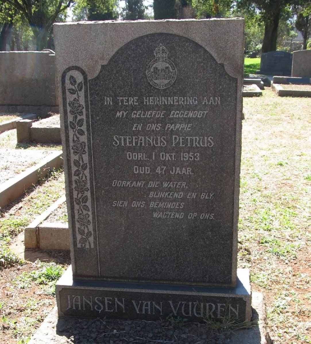 VUUREN Stefanus Petrus, Jansen van -1953