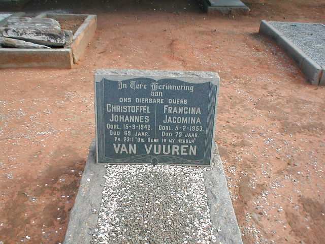 VUUREN Christoffel Johannes, van -1942 &amp; Francina Jacomina -1953