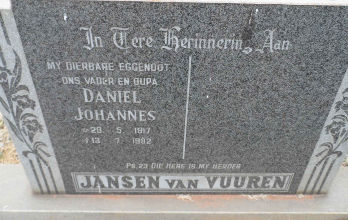 VUUREN Daniel Johannes, Jansen van 1917-1982