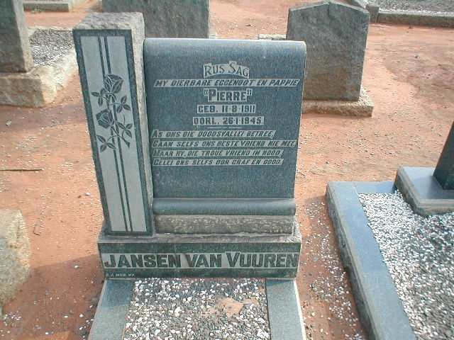 VUUREN Pierre, Jansen van 1911-1945