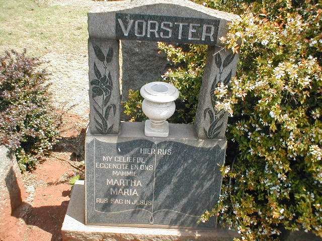 VORSTER Martha Maria