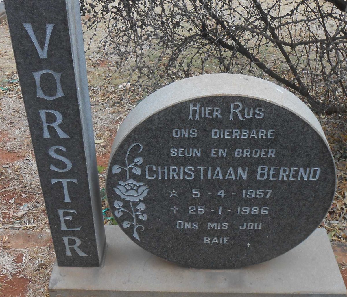VORSTER Christiaan Berend 1957-1986