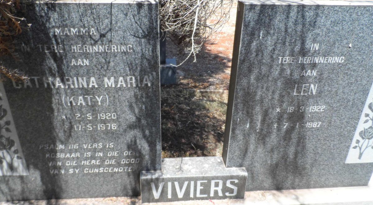 VIVIERS Len 1922-1987 &amp; Catharina Maria 1920-1976