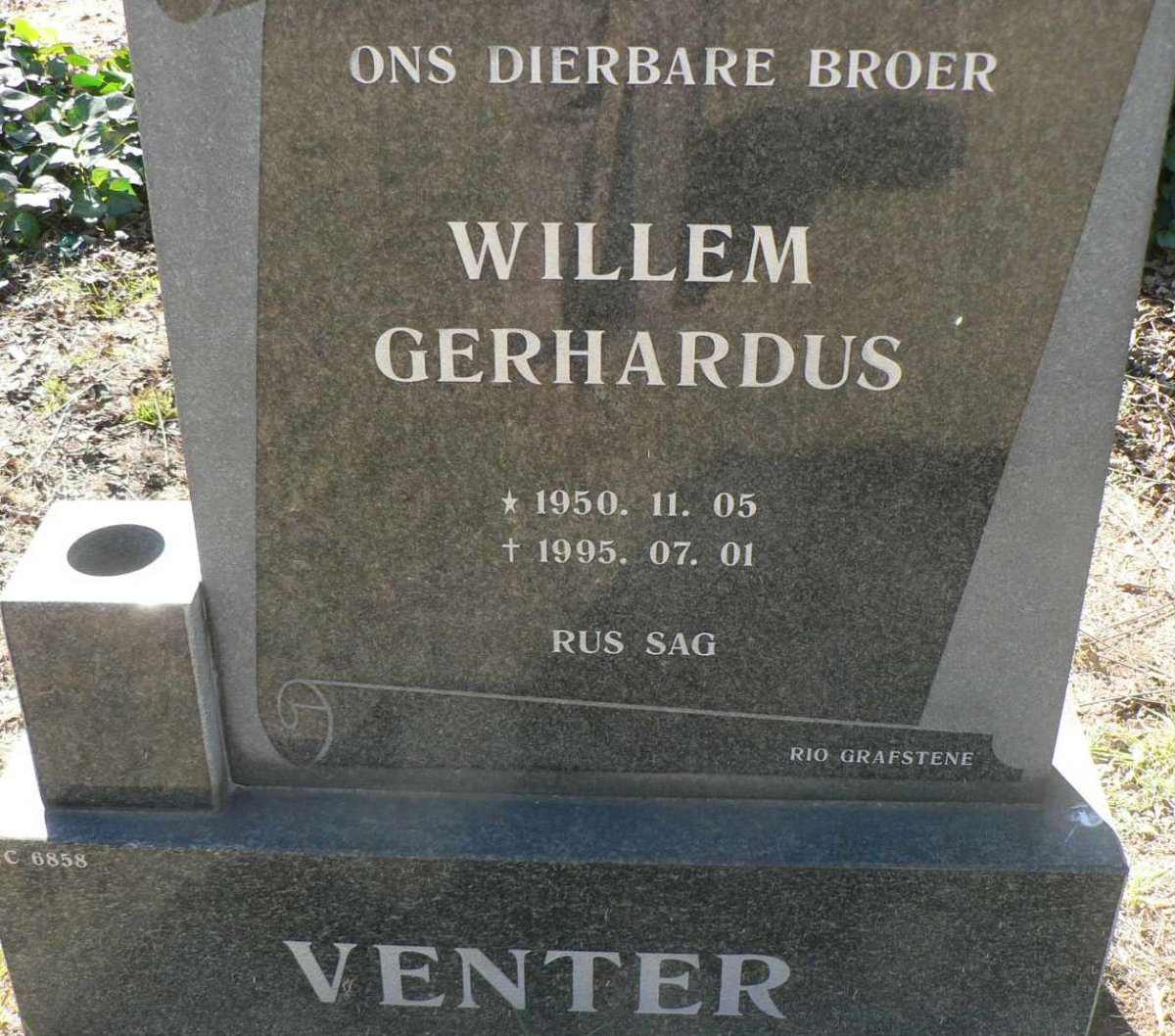 VENTER Willem Gerhardus 1950-1995