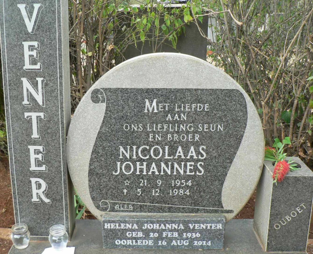 VENTER Helena Johanna 1936-2014 :: VENTER Nicolaas Johannes 1954-1985