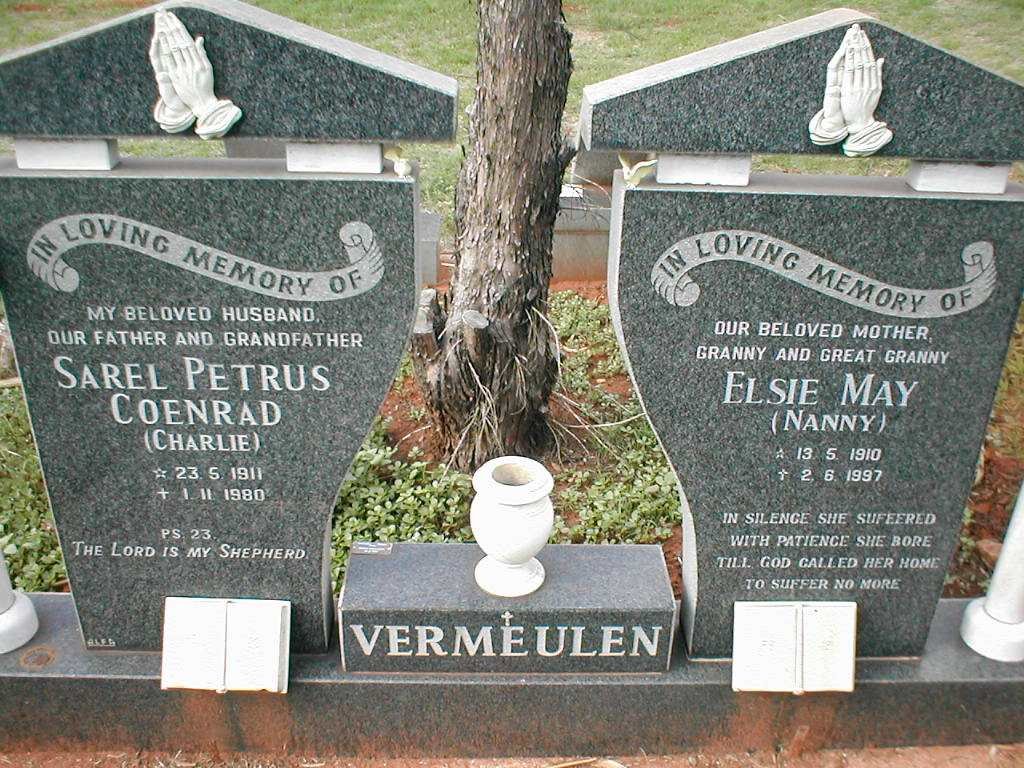 VERMEULEN Sarel Petrus Coenraad 1911-1980 &amp; Elsie May 1910-1997