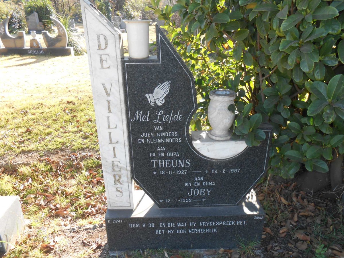 VILLIERS Theunis, de 1927-1997 &amp; Joey 1932-