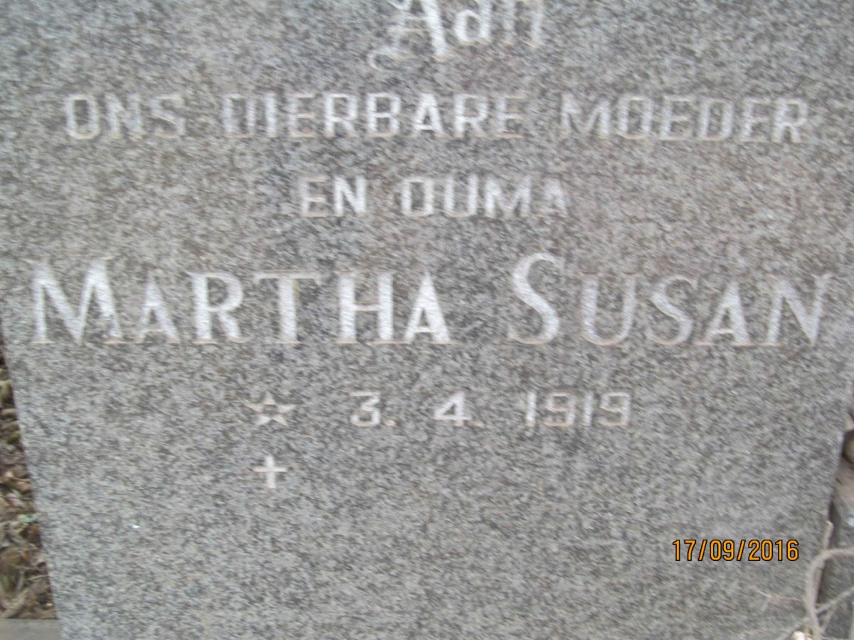 VISAGIE Martha Susan 1919-