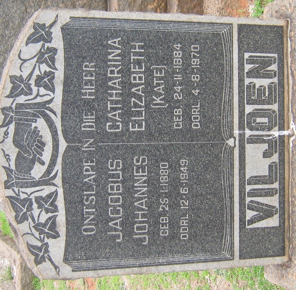 VILJOEN Jacobus Johannes 1880-1949 &amp; Catharina Elizabeth 1884-1970