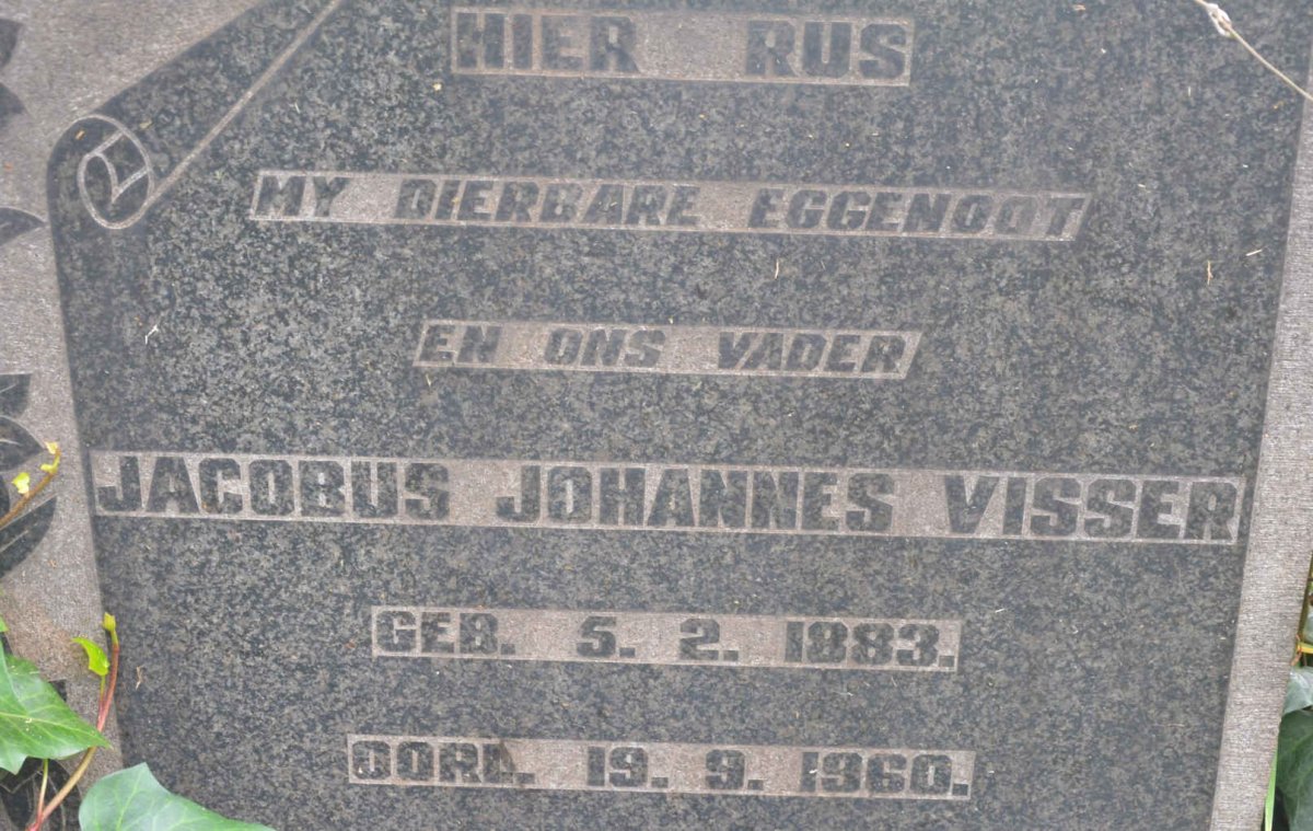 VISSER Jacobus Johannes 1883-1960
