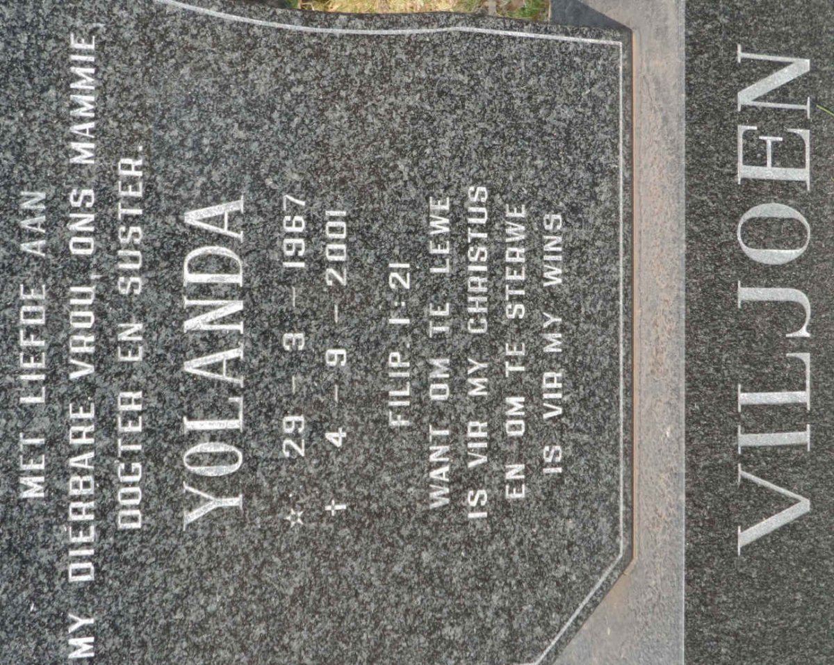 VILJOEN Yolanda 1967-2001