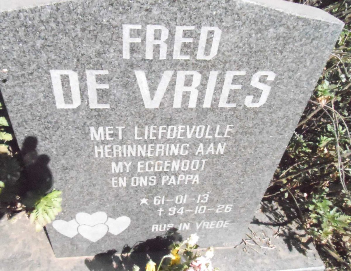 VRIES Fred, de 1961-1994
