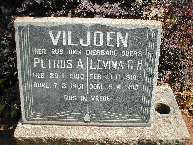 VILJOEN Petrus A. 1908-1961 &amp; Levina C.H. 1910-1988