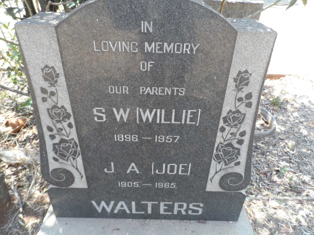 WALTERS S.W. 1896-1957 &amp; J.A. 1905-1965