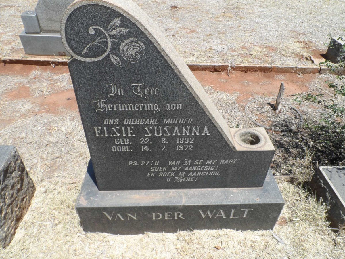 WALT Elsie Susanna, van der 1892-1972