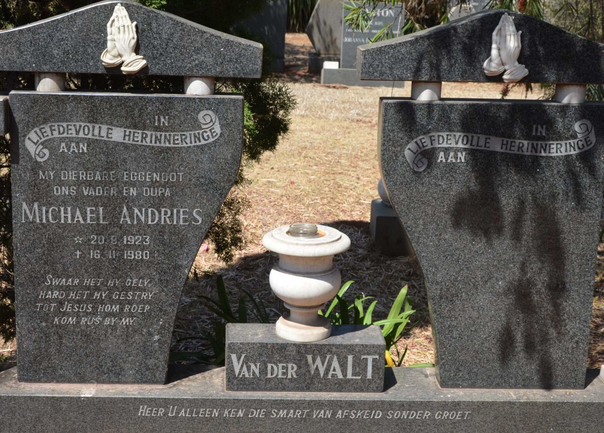 WALT Michael Andries, van der 1923-1980