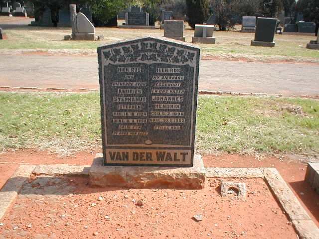 WALT Johannes Hendrik, van der 1896-1952 :: VAN DER WALT Andries Stephanus 1924-1950