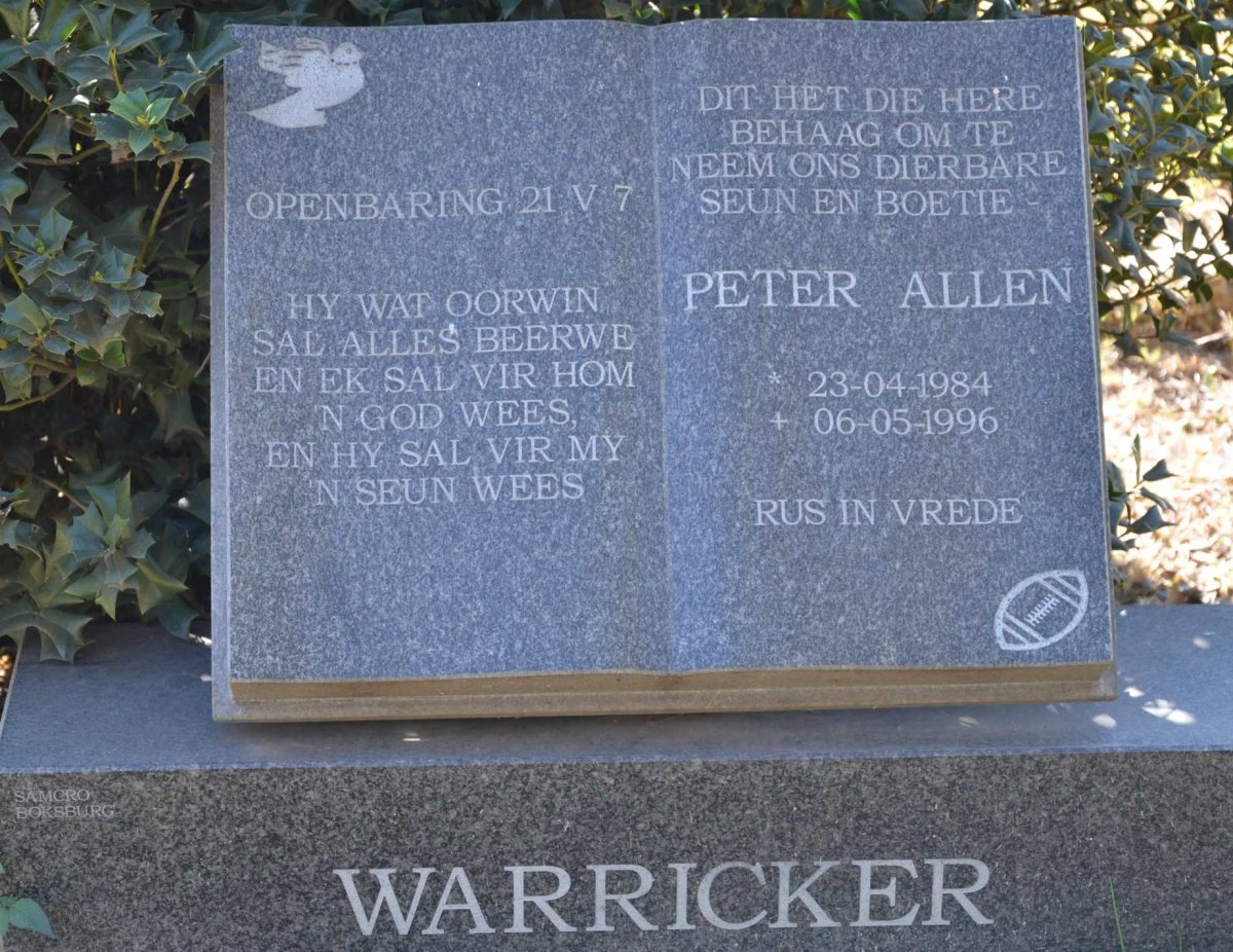 WARRICKER Peter Allen 1984-1996