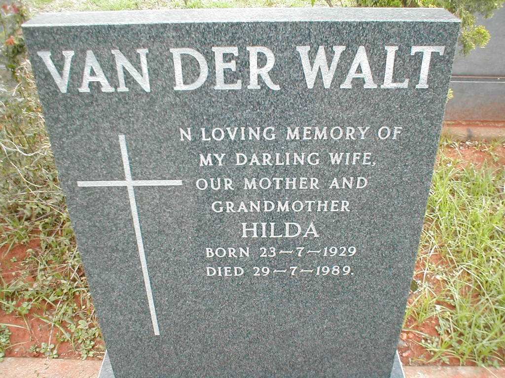 WALT Hilda, van der 1929-1989