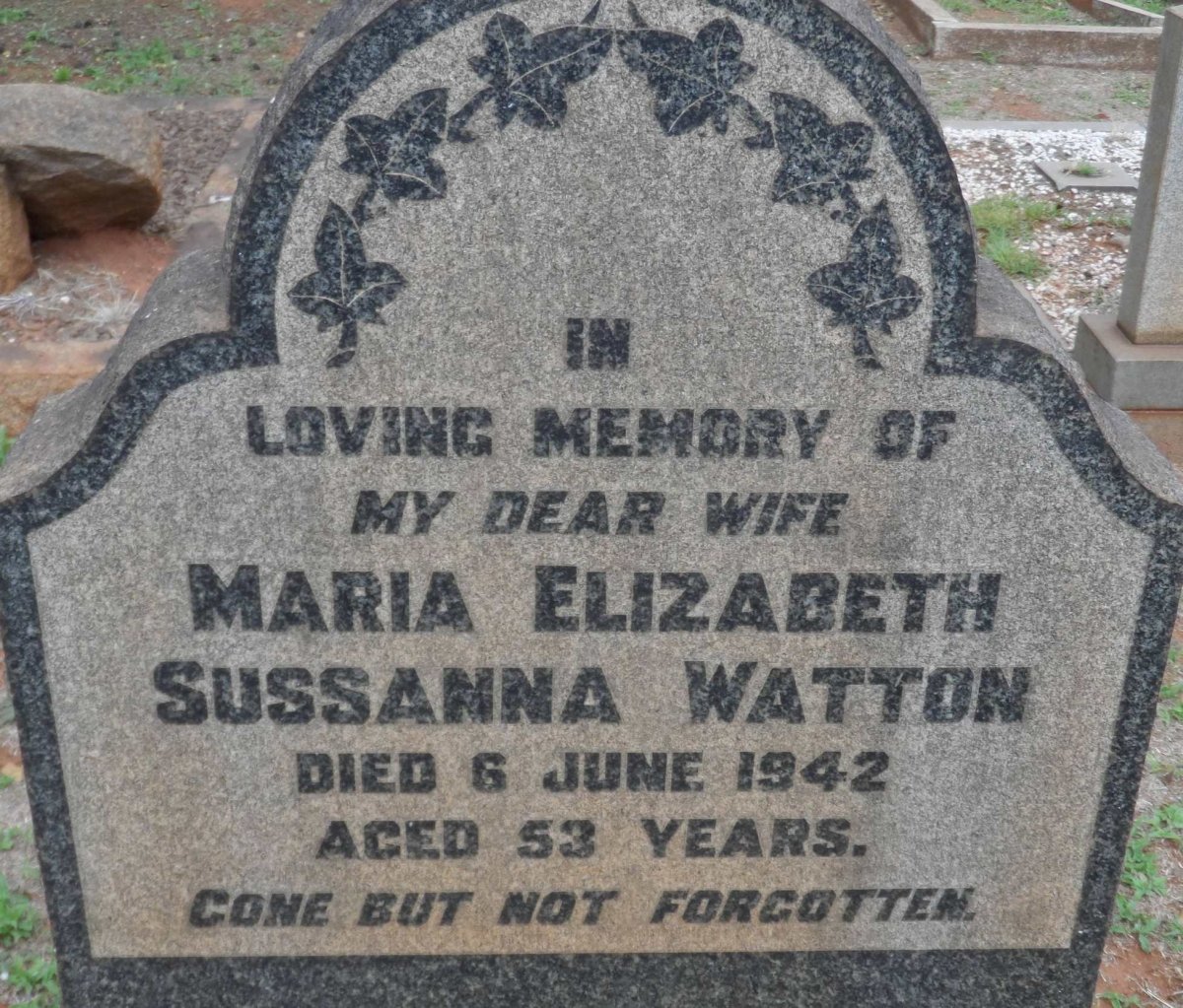 WATTON Maria Elizabeth Sussanna -1942