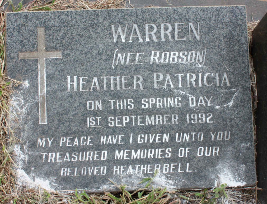 WARREN Heather Patricia nee ROBSON -1992