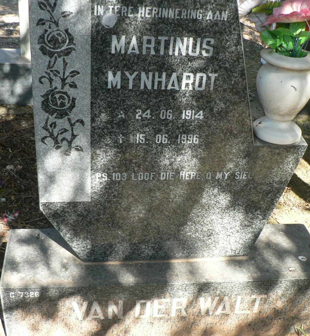 WALT Martinus Mynhardt, van der 1914-1996