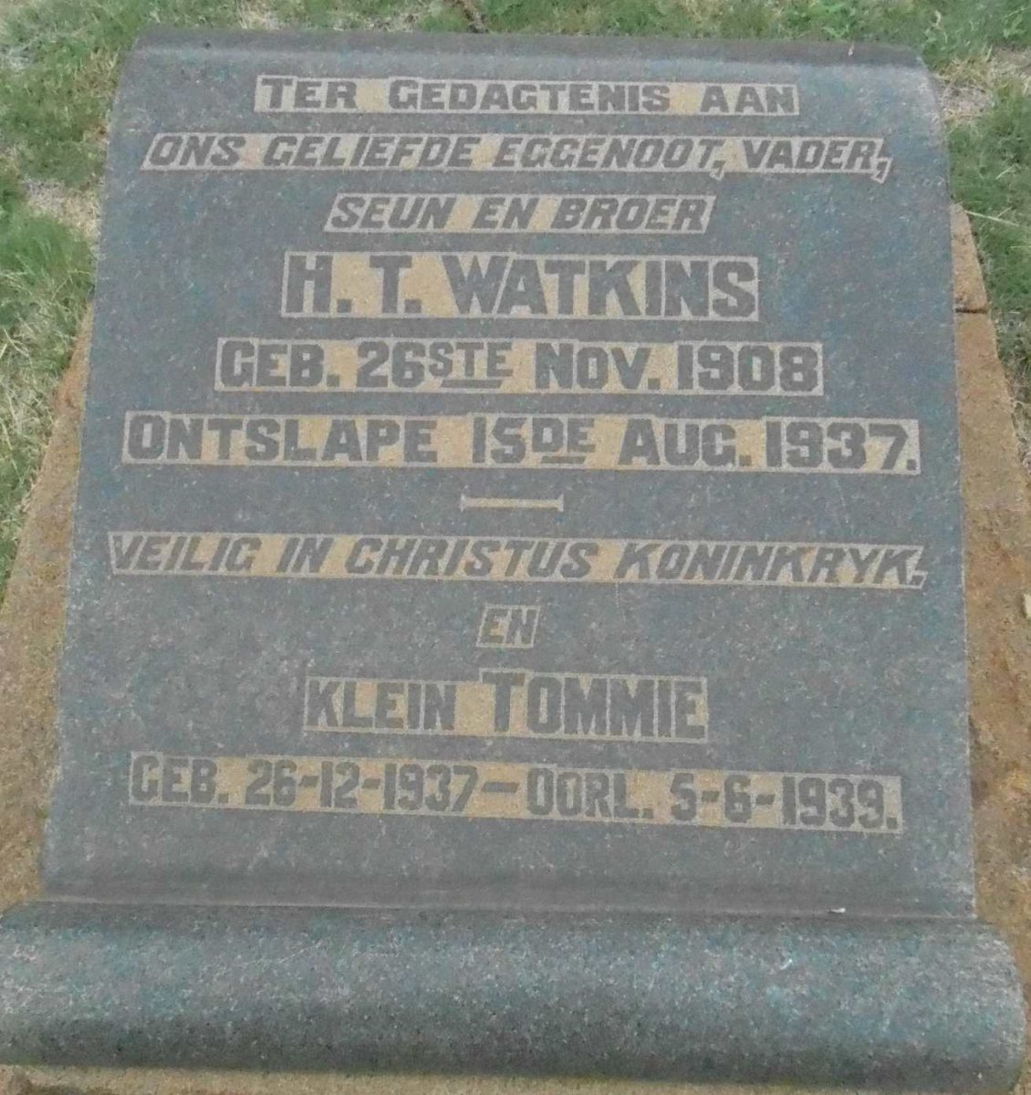 WATKINS H.T. 1908-1937 :: WATKINS Tommie 1937-1939