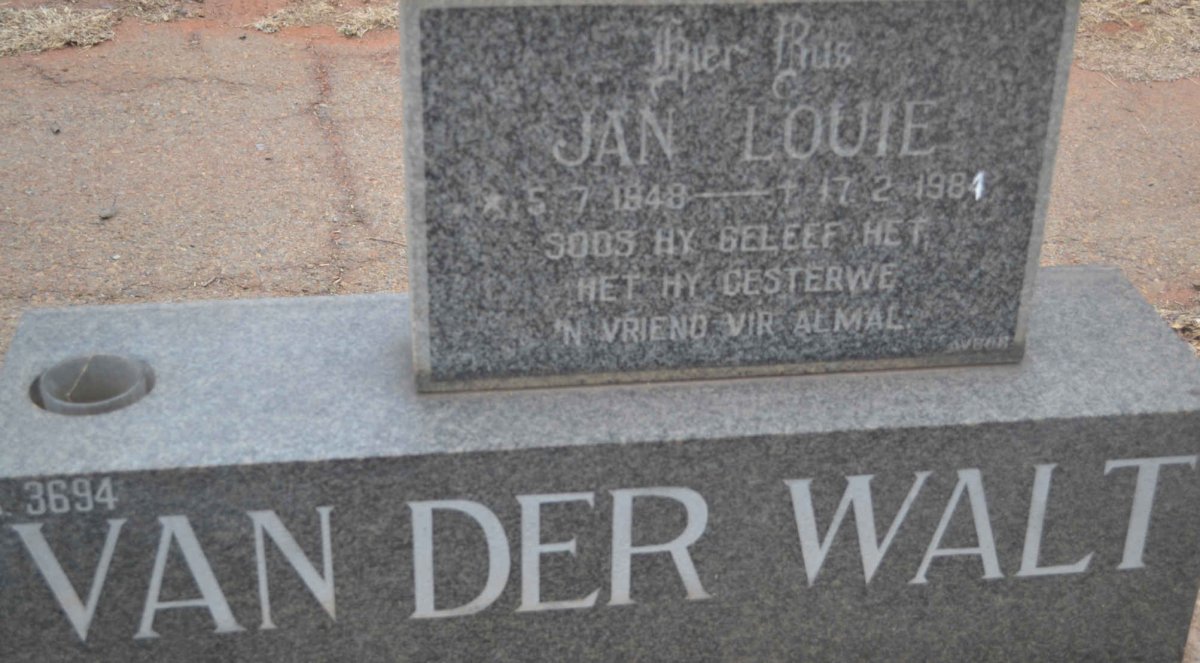 WALT Jan Louie, van der 1948-1984