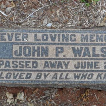 WALSH John P. -1933
