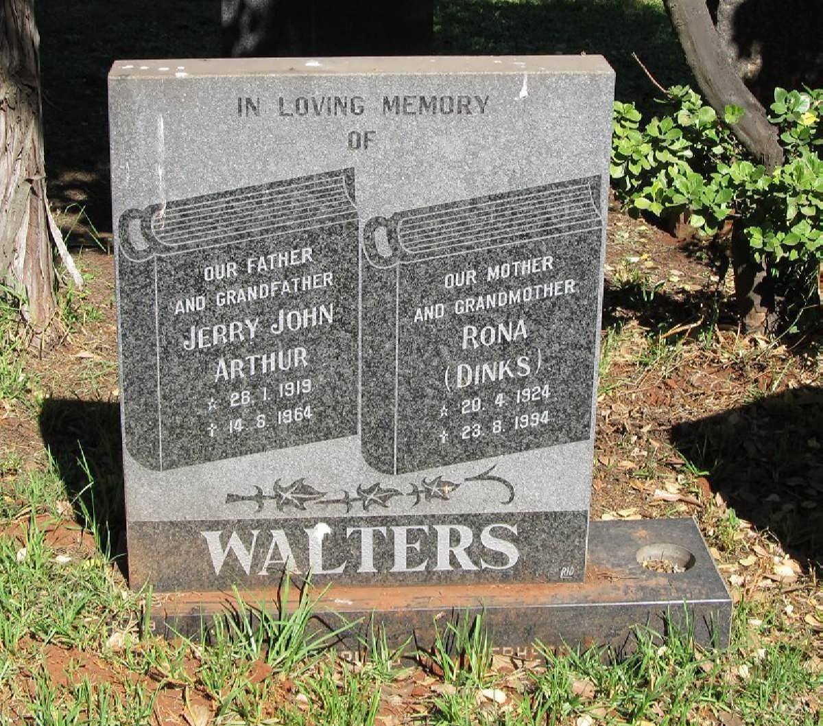 WALTERS Jerry John Arthur 1919-1964 &amp; Rona 1924-1994