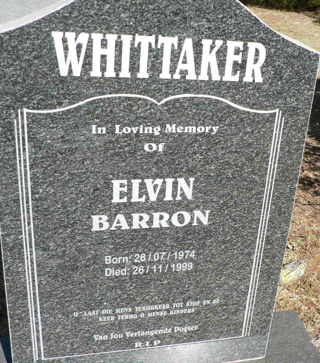 WHITTAKER Elvin Barron 1974-1999