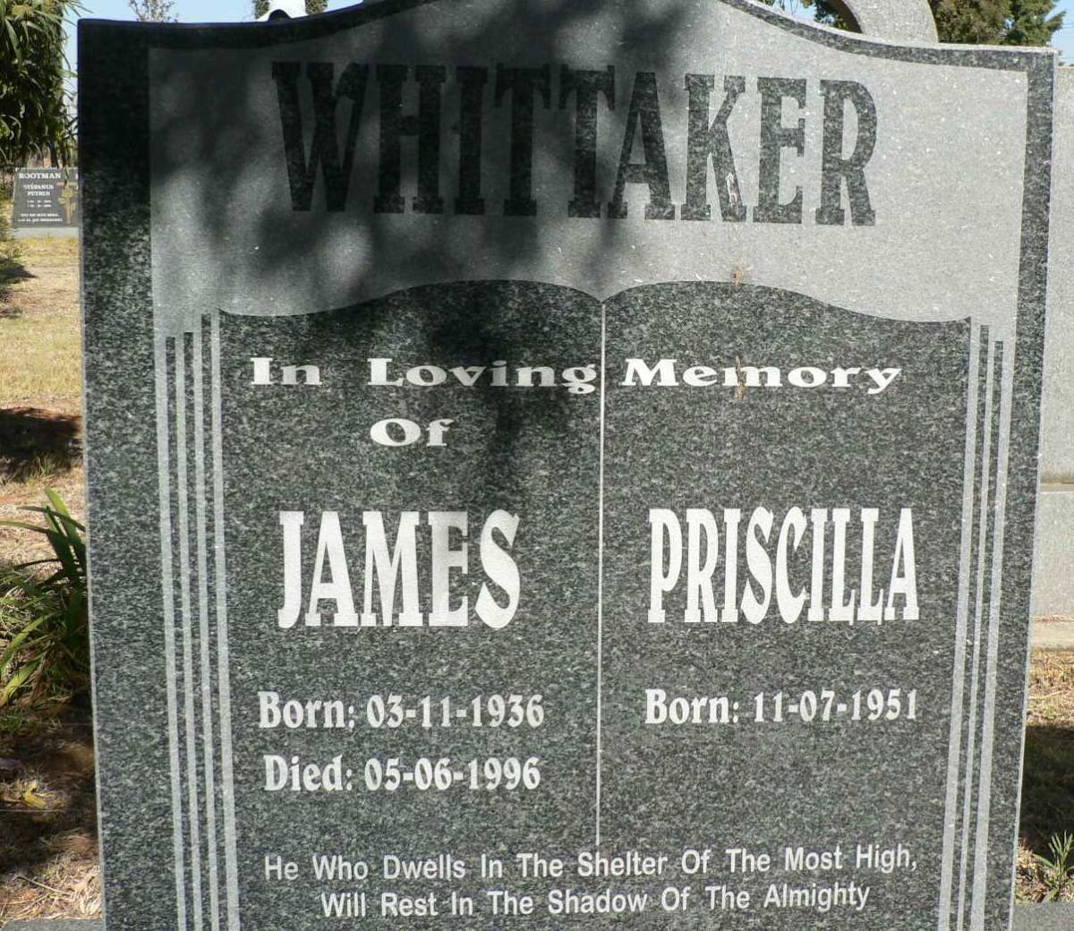 WHITTAKER James 1936-1996 &amp; Priscilla 1951-
