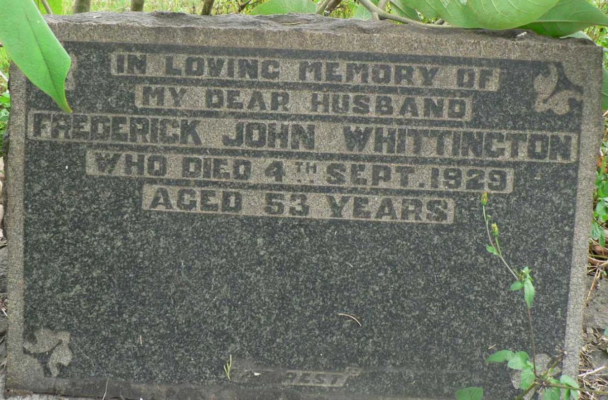 WHITTINGTON Frederick John -1929